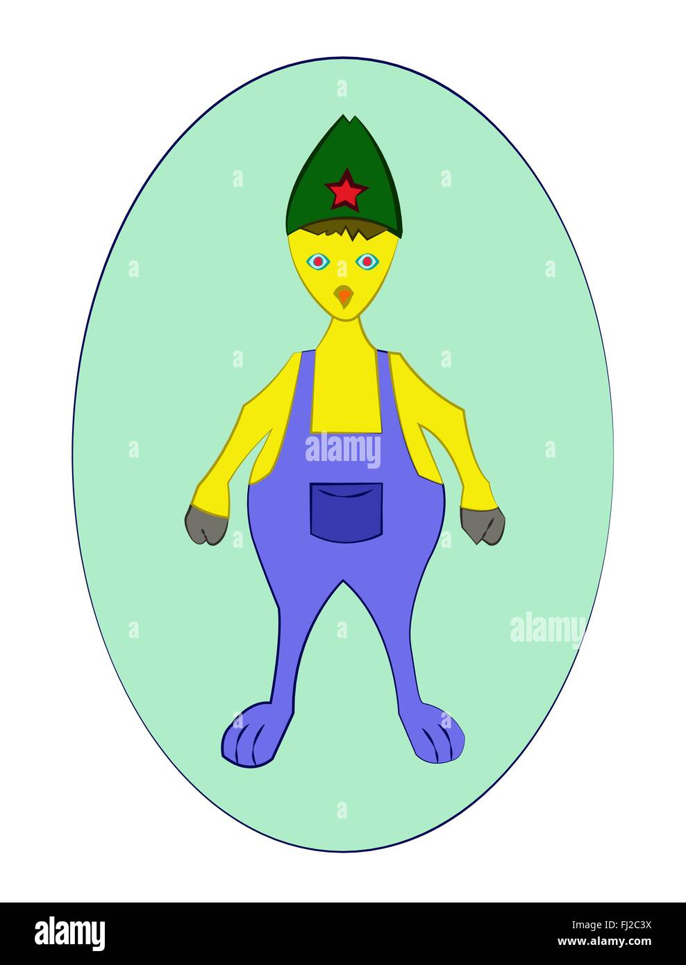 Carattere di fantasia illustrazione. Una creatura immaginaria. Fantastico bestia. Sfondo digitale illustrazione vettoriale. Illustrazione Vettoriale