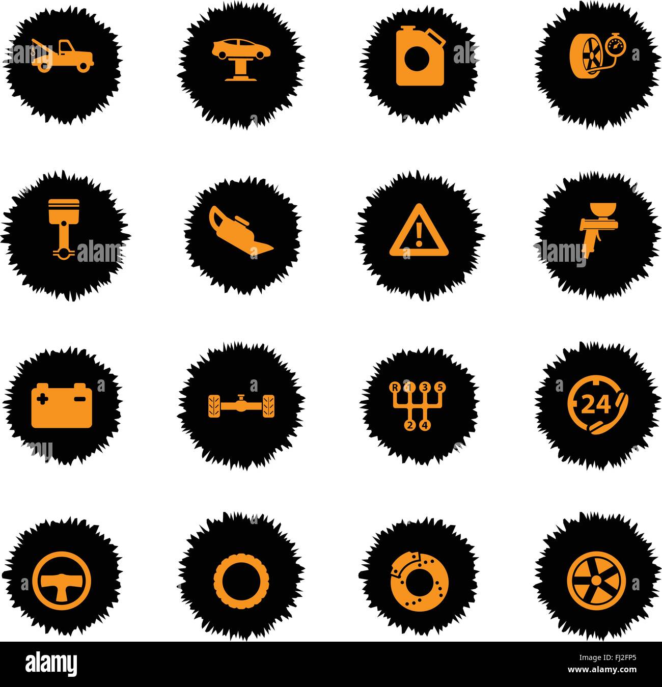 Servizio auto semplicemente le icone Illustrazione Vettoriale