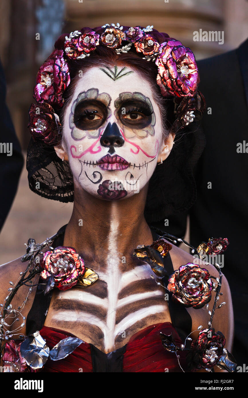 LA CALAVERA CATRINA o eleganti cranio, è l'icona del giorno dei morti - Guanajuato, Messico Foto Stock