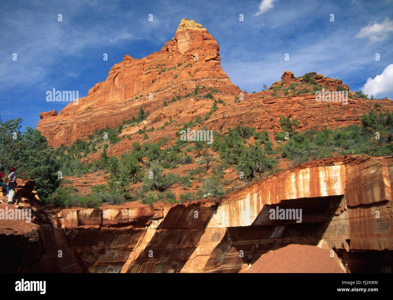 Gli escursionisti nel paese della Roccia Rossa segreto - Canyon Sedona, in Arizona Foto Stock