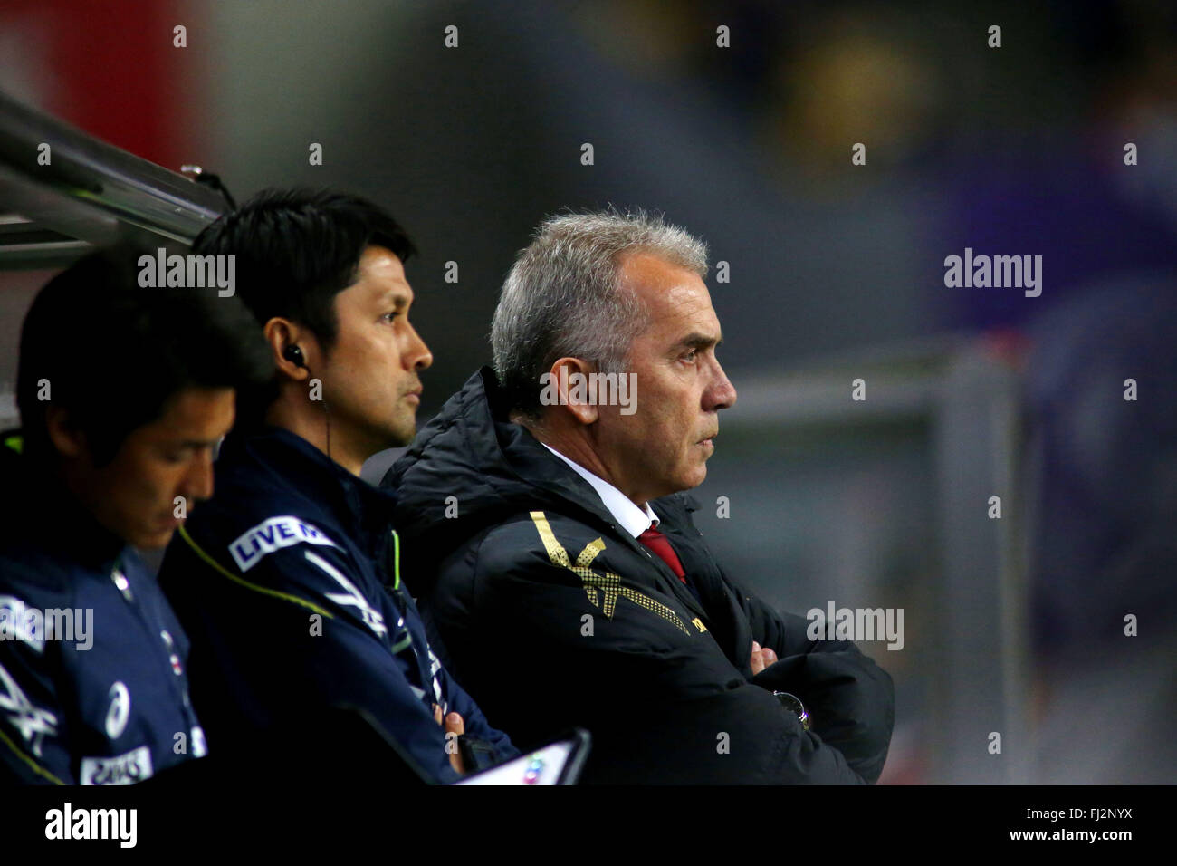 Hyogo, Giappone. Il 27 febbraio, 2016. Nelsinho (Vissel) calcio /Soccer : 2016 J1 League 1 stadio match tra Vissel Kobe 0-2 Ventforet Kofu a Noevir Stadium Kobe in Hyogo, Giappone . © AFLO/Alamy Live News Foto Stock