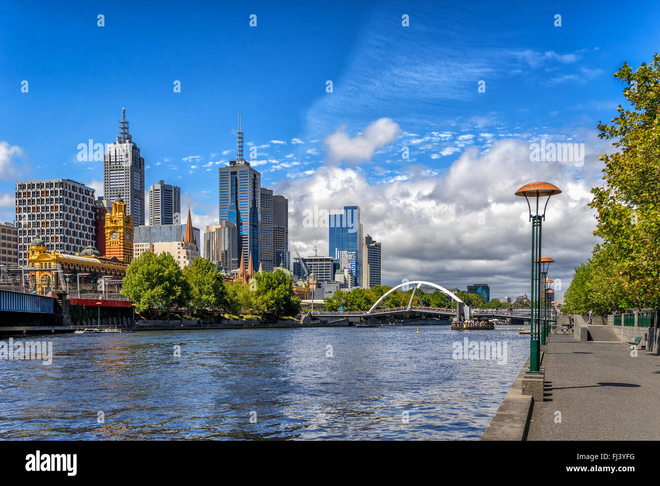 Città di Melbourne CBD northbank in Australia Foto Stock