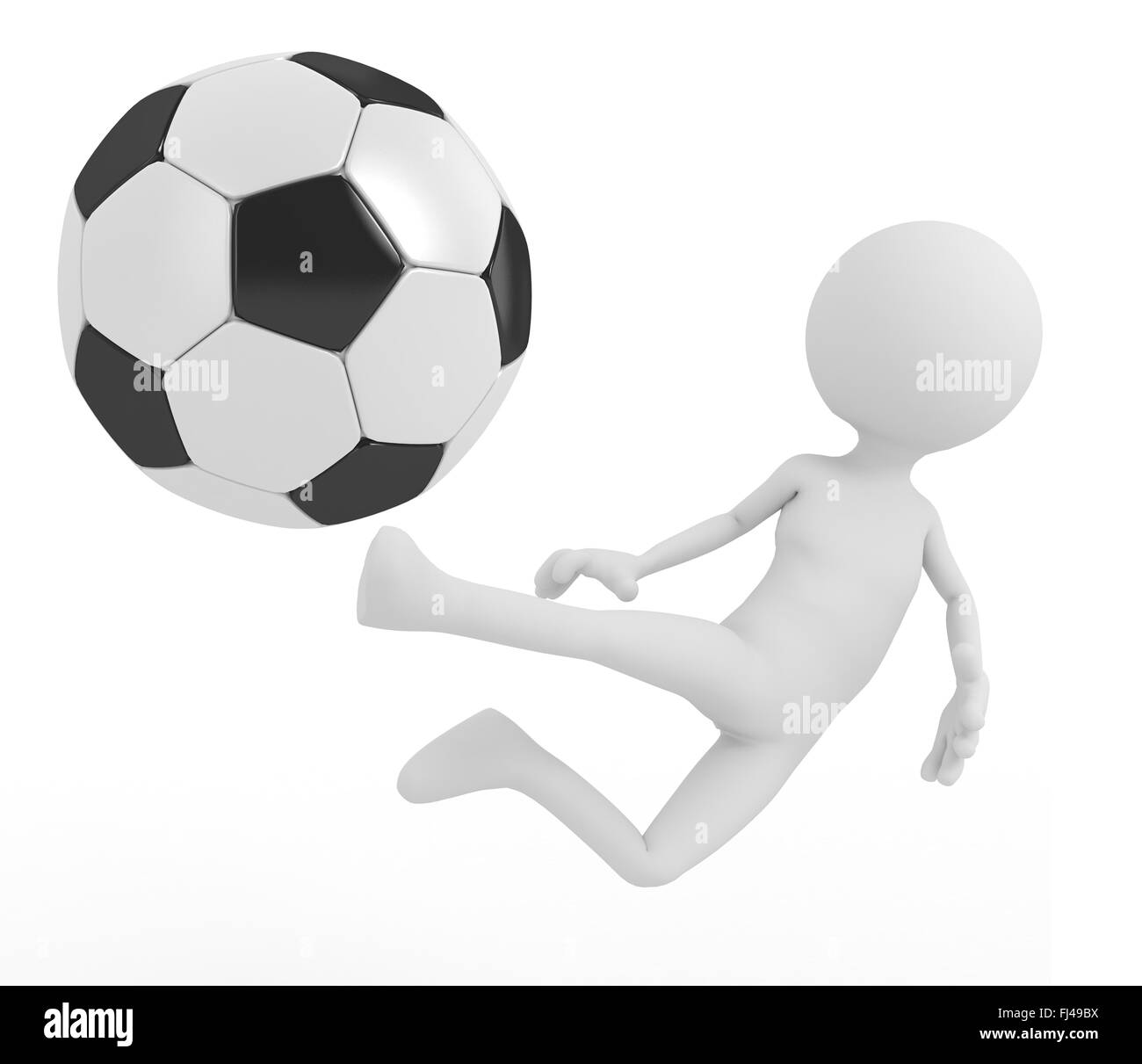 Giocatore di football colpisce la sfera Foto Stock