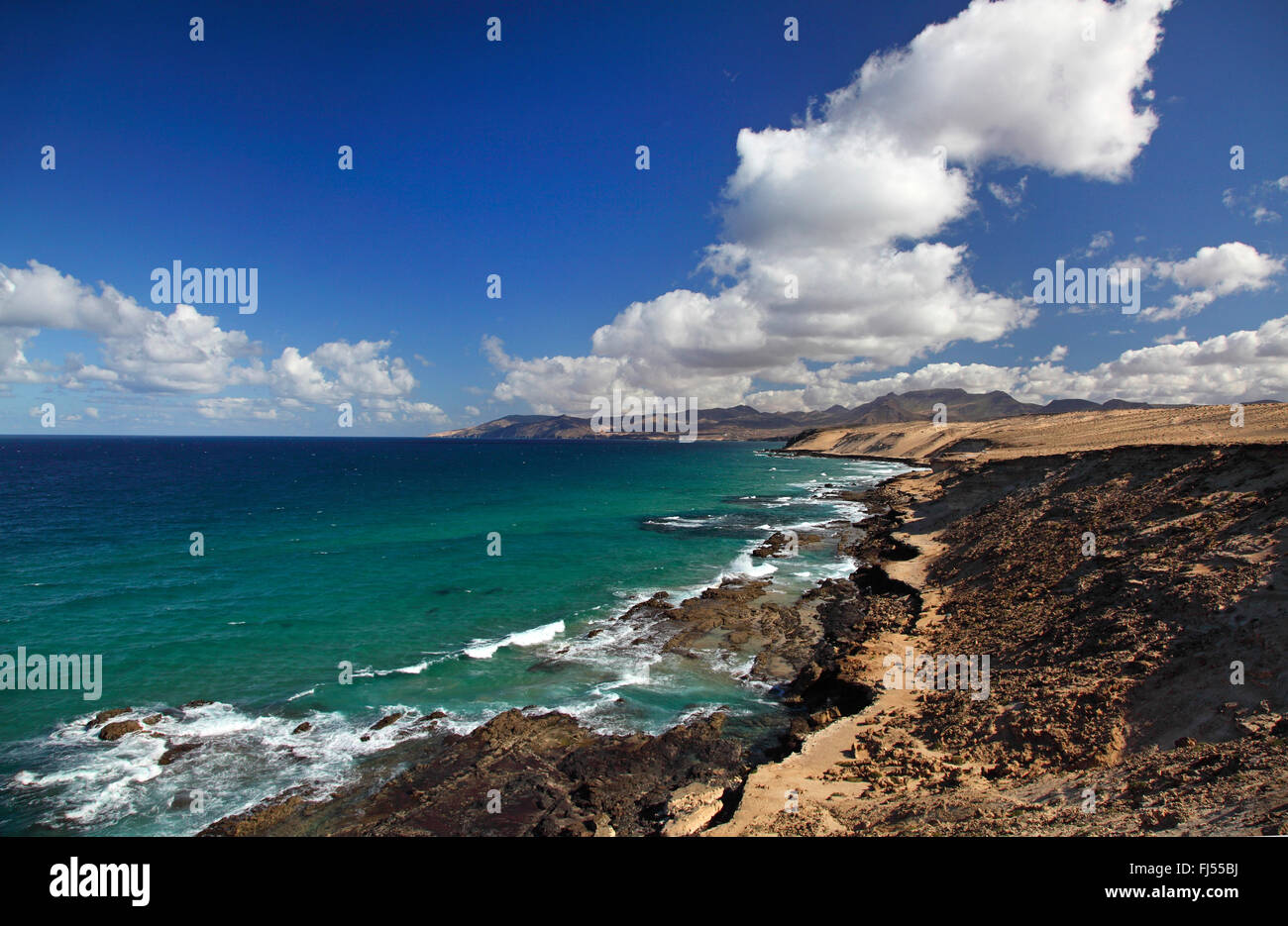 Istmo di Istmo de La Pared, costa ovest, Isole Canarie Fuerteventura Foto Stock