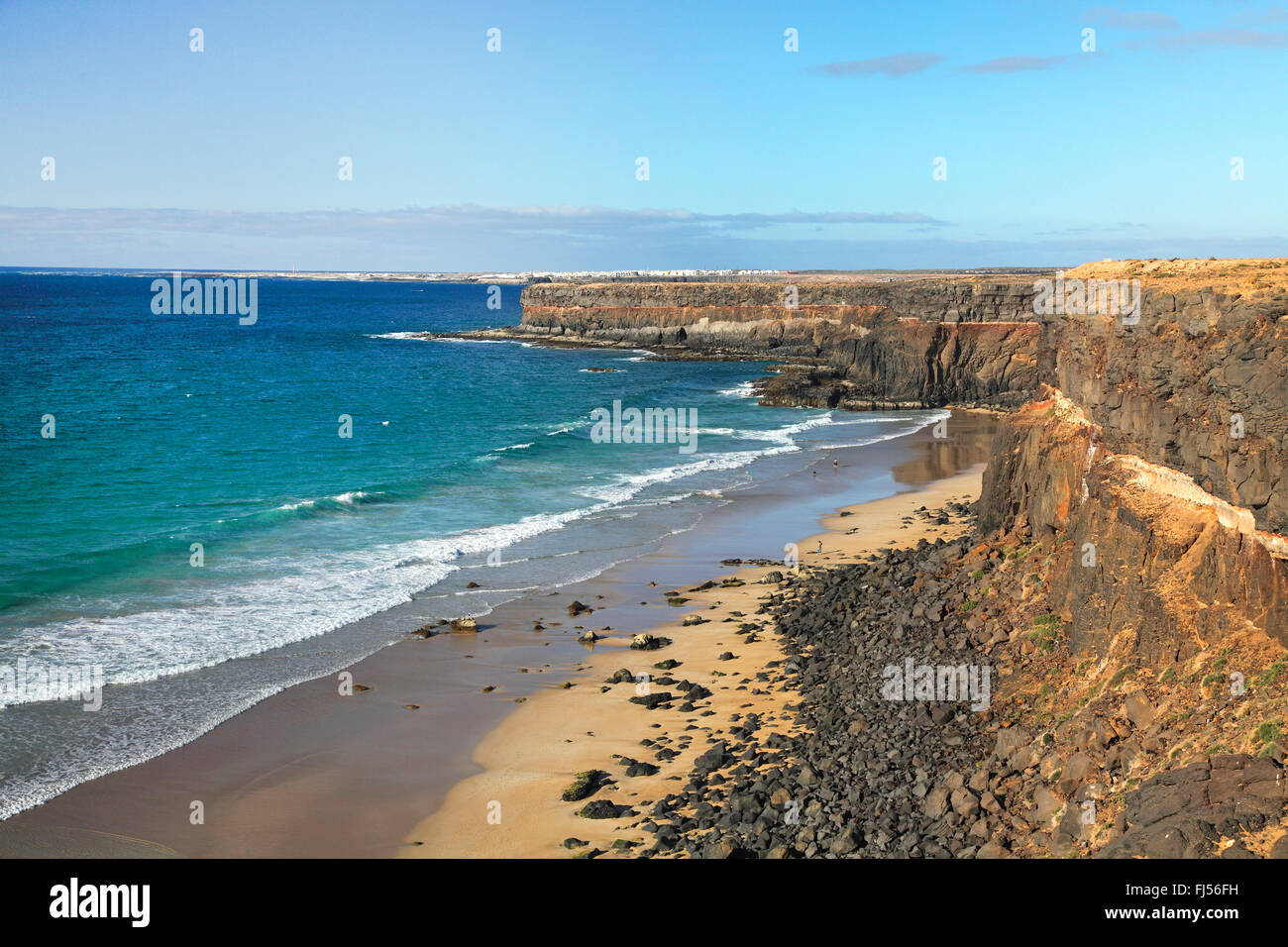El Cotillo, cliff costa a sud di El Cotillo, Isole Canarie Fuerteventura Foto Stock