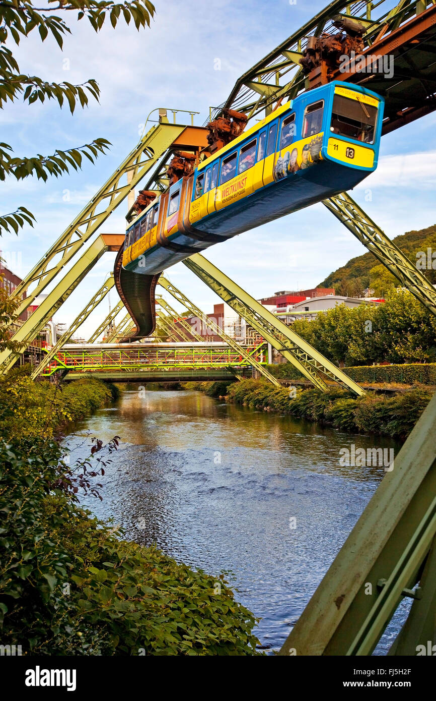 Wuppertal Ferroviaria di sospensione sopra il fiume Wupper, in Germania, in Renania settentrionale-Vestfalia, Bergisches Land, Wuppertal Foto Stock Wuppertal Ferroviaria di sospensione sopra il fiume Wupper, in Germania, in Renania settentrionale-Vestfalia, Bergisches Land, Wuppertal Foto Stock
