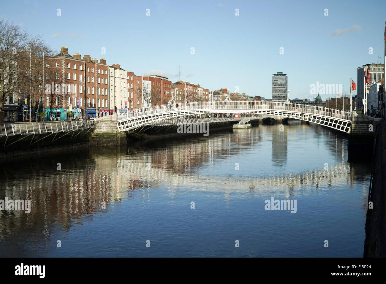 Ha'penny Bridge, Dublino, Irlanda -1 Foto Stock