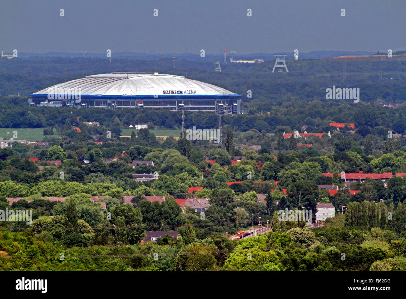 Zona della Ruhr con Veltins-Arena Gelsenkirchen, in Germania, in Renania settentrionale-Vestfalia, la zona della Ruhr, Gelsenkirchen Foto Stock