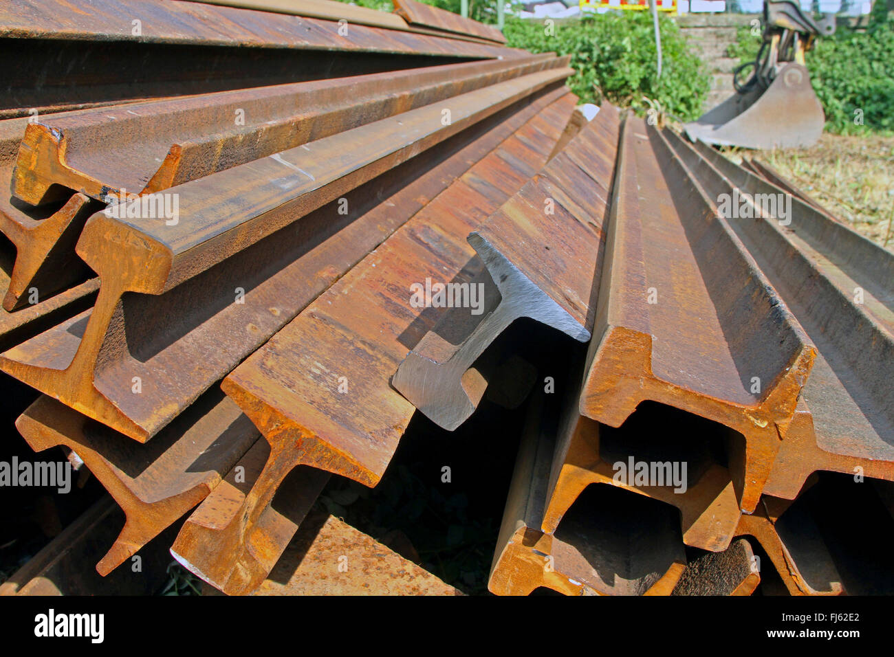 Vecchi binari ferroviari, Germania Foto Stock