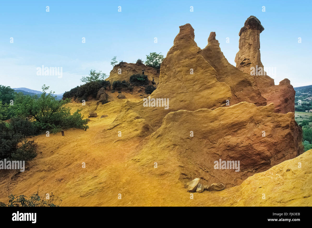 Deposito di ocra vicino Roussillon, Francia, Francia Provenza Foto Stock