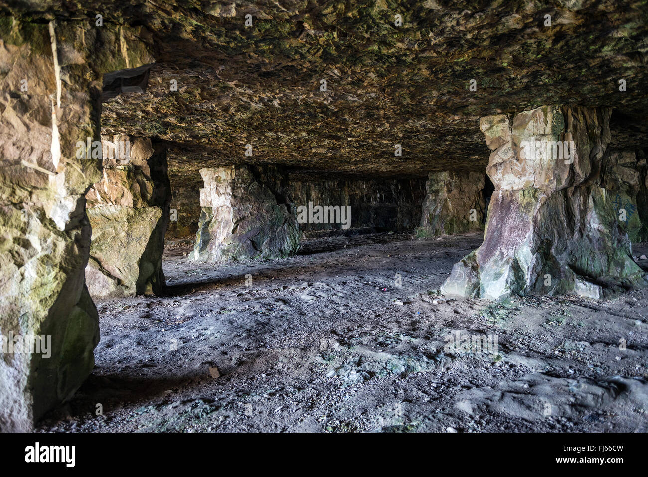 In disuso Winspit Cava nei pressi di Worth Matravers sull'Isola di Purbeck, Dorset, Regno Unito Foto Stock
