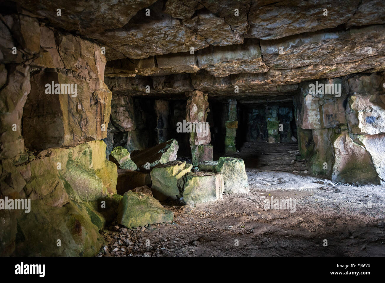In disuso Winspit Cava nei pressi di Worth Matravers sull'Isola di Purbeck, Dorset, Regno Unito Foto Stock