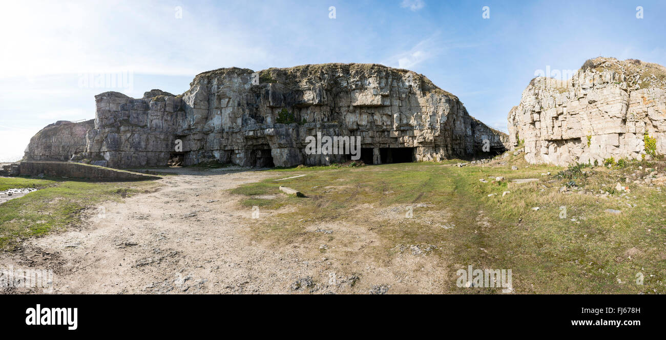 In disuso Winspit Cava nei pressi di Worth Matravers sull'Isola di Purbeck, Dorset, Regno Unito Foto Stock