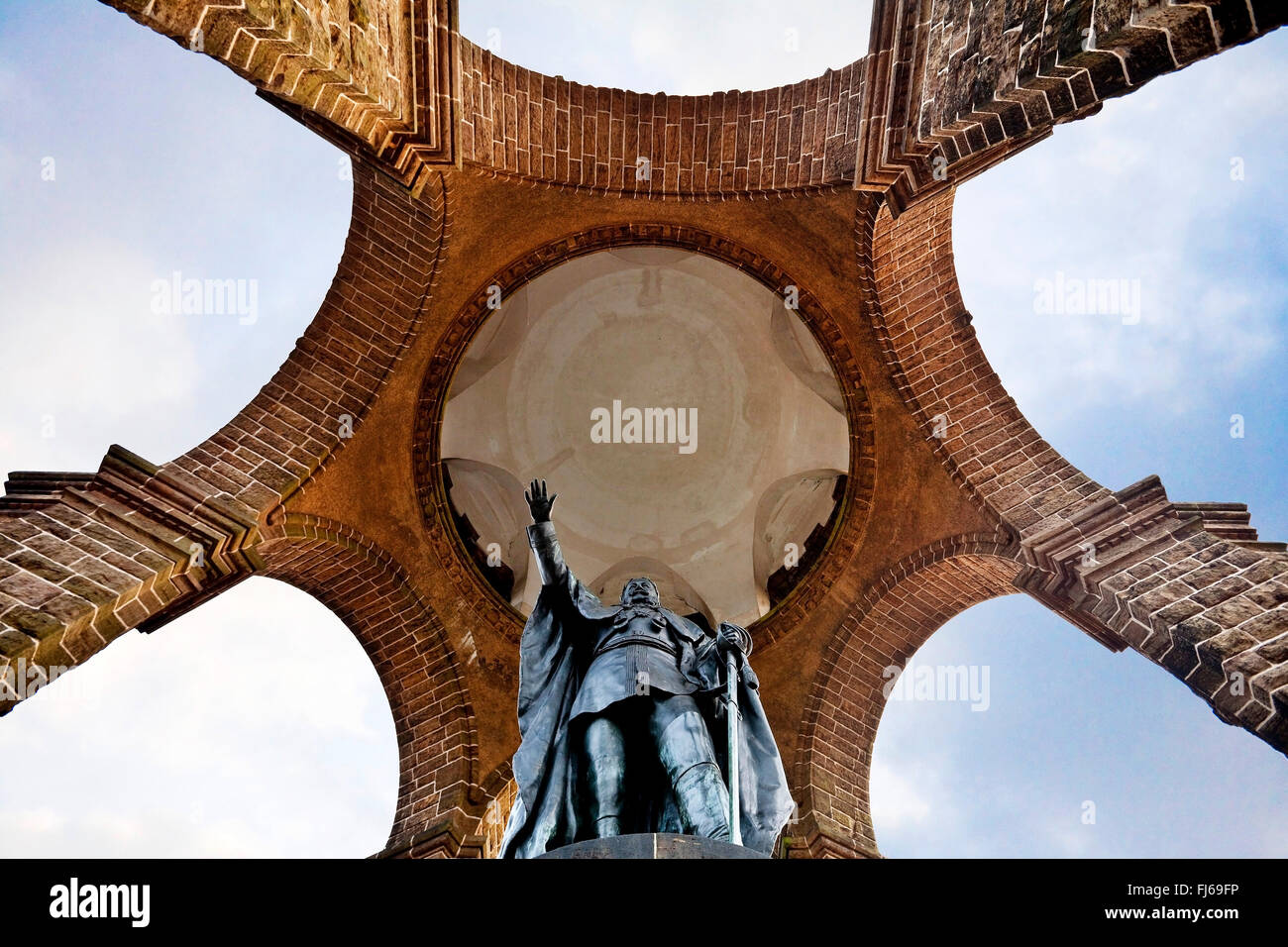 Imperatore Guglielmo monumento , in Germania, in Renania settentrionale-Vestfalia, East Westfalia, Porta Westfalica Foto Stock