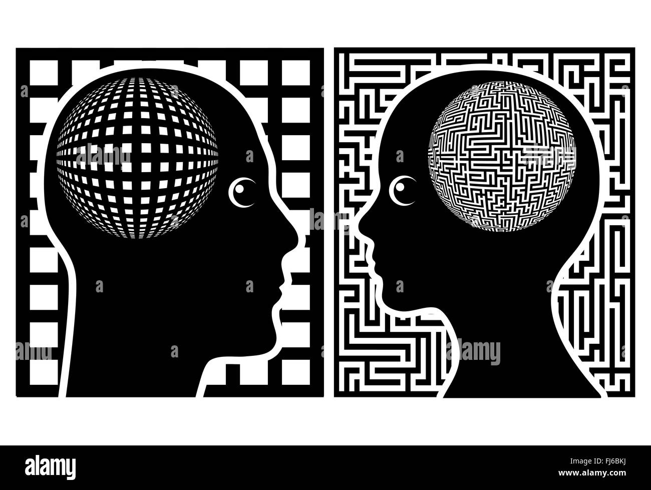 Gli uomini e le donne di vedere il mondo in modo diverso Foto Stock