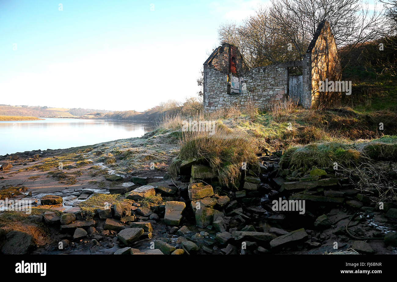 Clayhole Shiel dal fiume Tweed. Berwick upon Tweed. Northumberland. Regno Unito Foto Stock