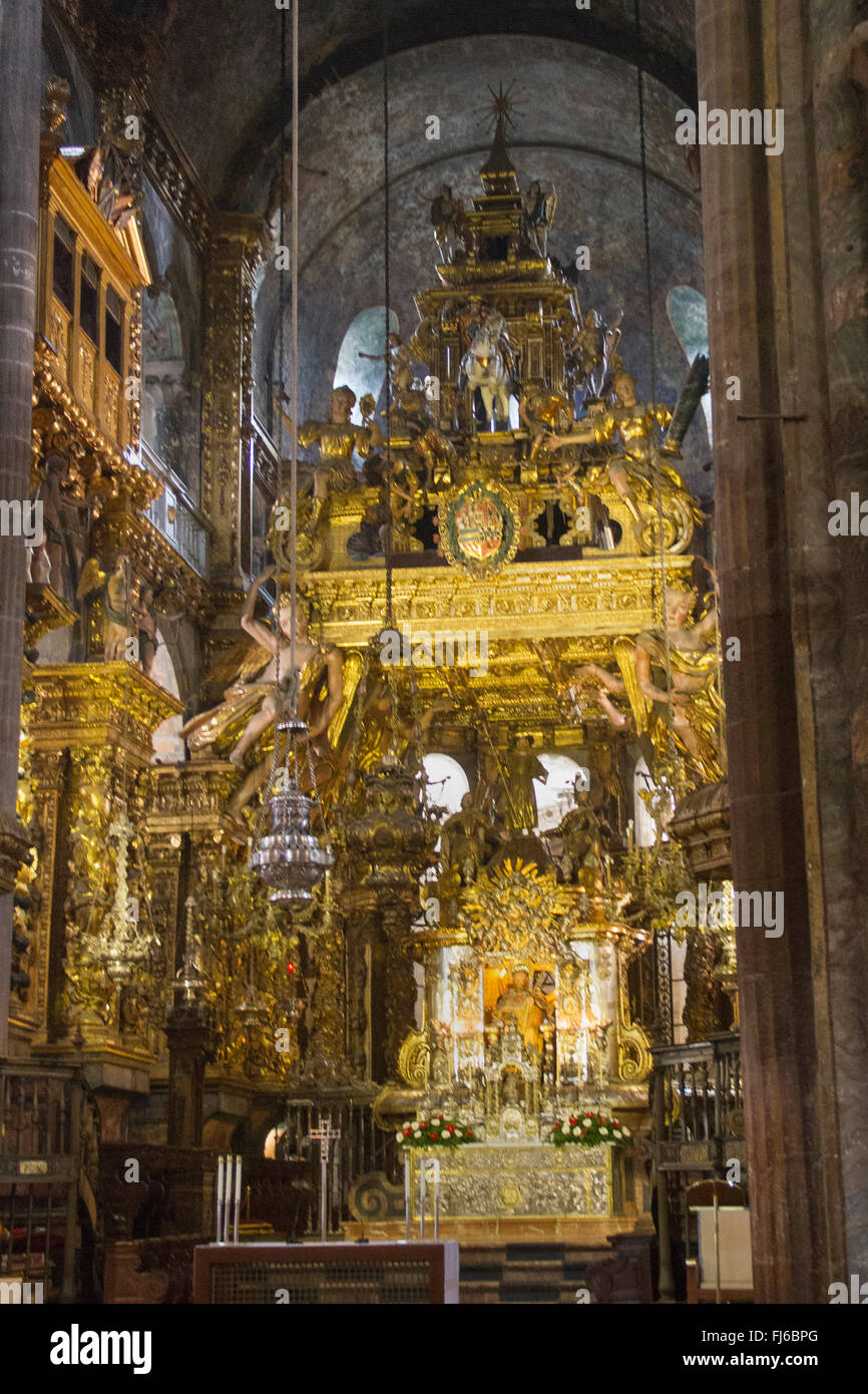 Altare della Cattedrale di Santiago de Compostela,Spagna Foto Stock