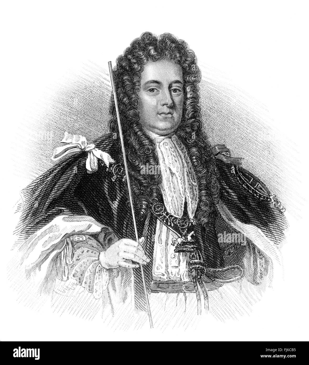 Sidney Godolphin, 1° Conte di Godolphin, 1645-1712, un leader politico britannico Foto Stock