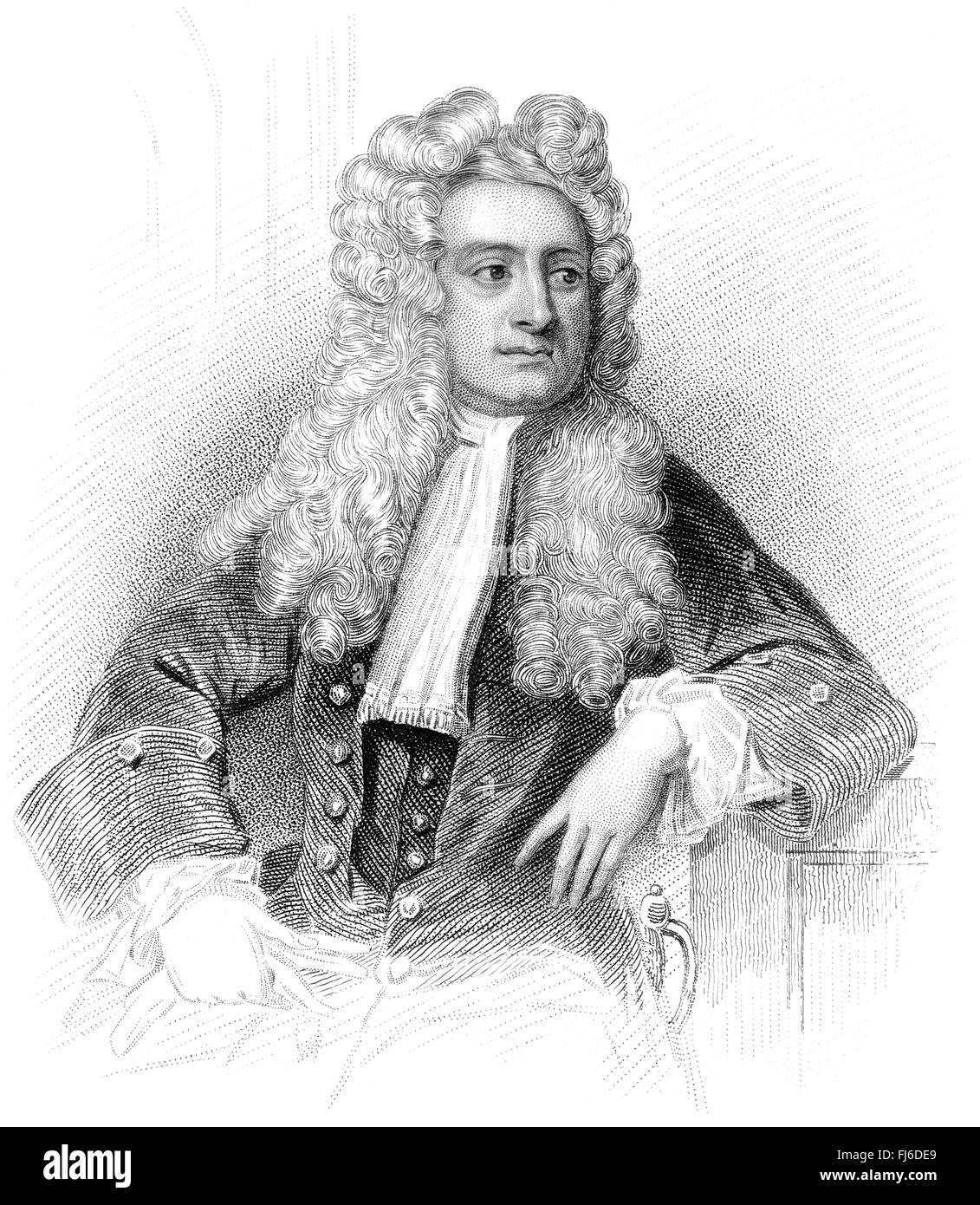 Sir Isaac Newton, 1642-1726, un fisico inglese e matematico Foto Stock