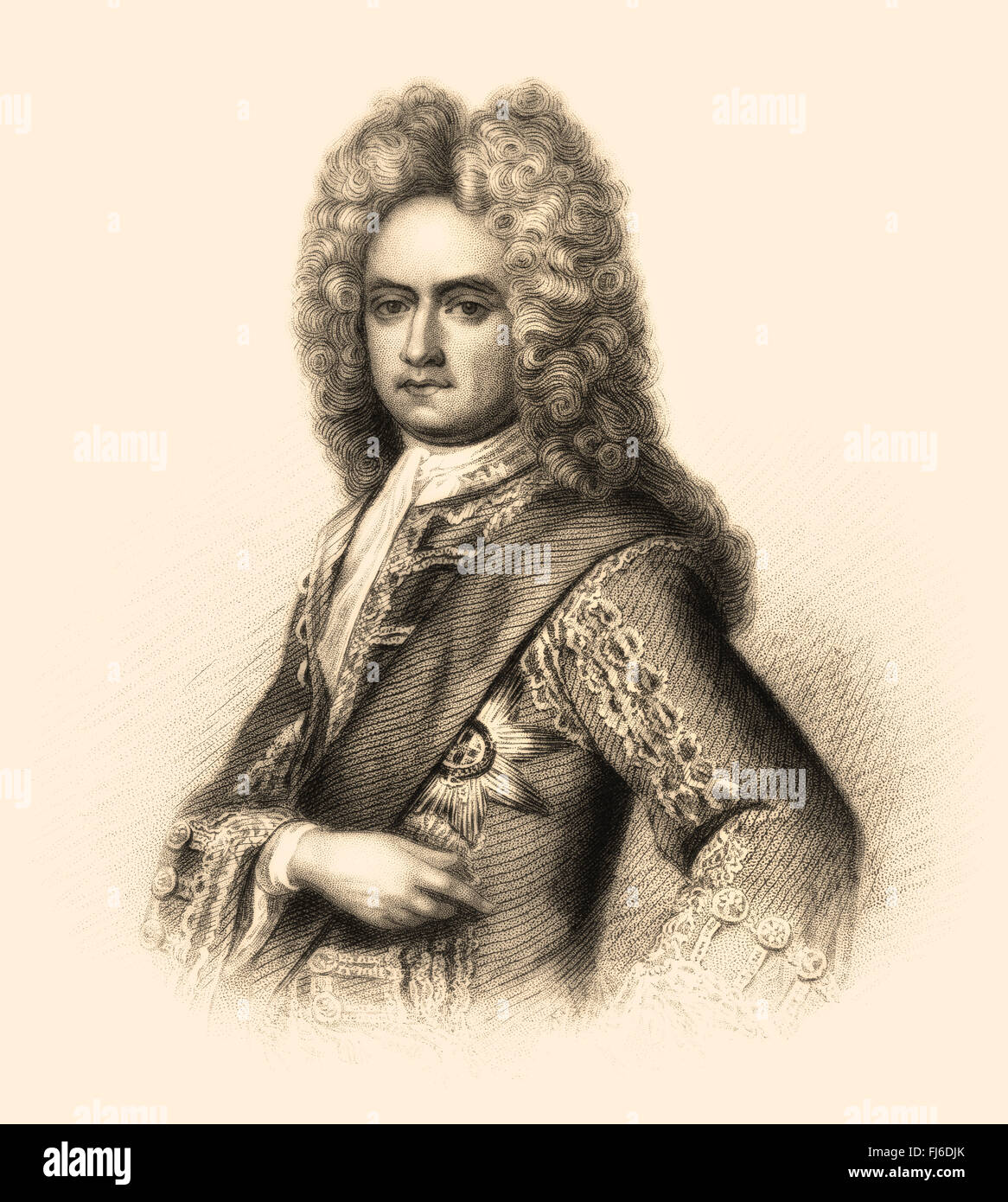 Charles Mordaunt, 3° Conte di Peterborough e 1° Conte di Monmouth, 1658-1735, un nobile inglese e leader militare Foto Stock