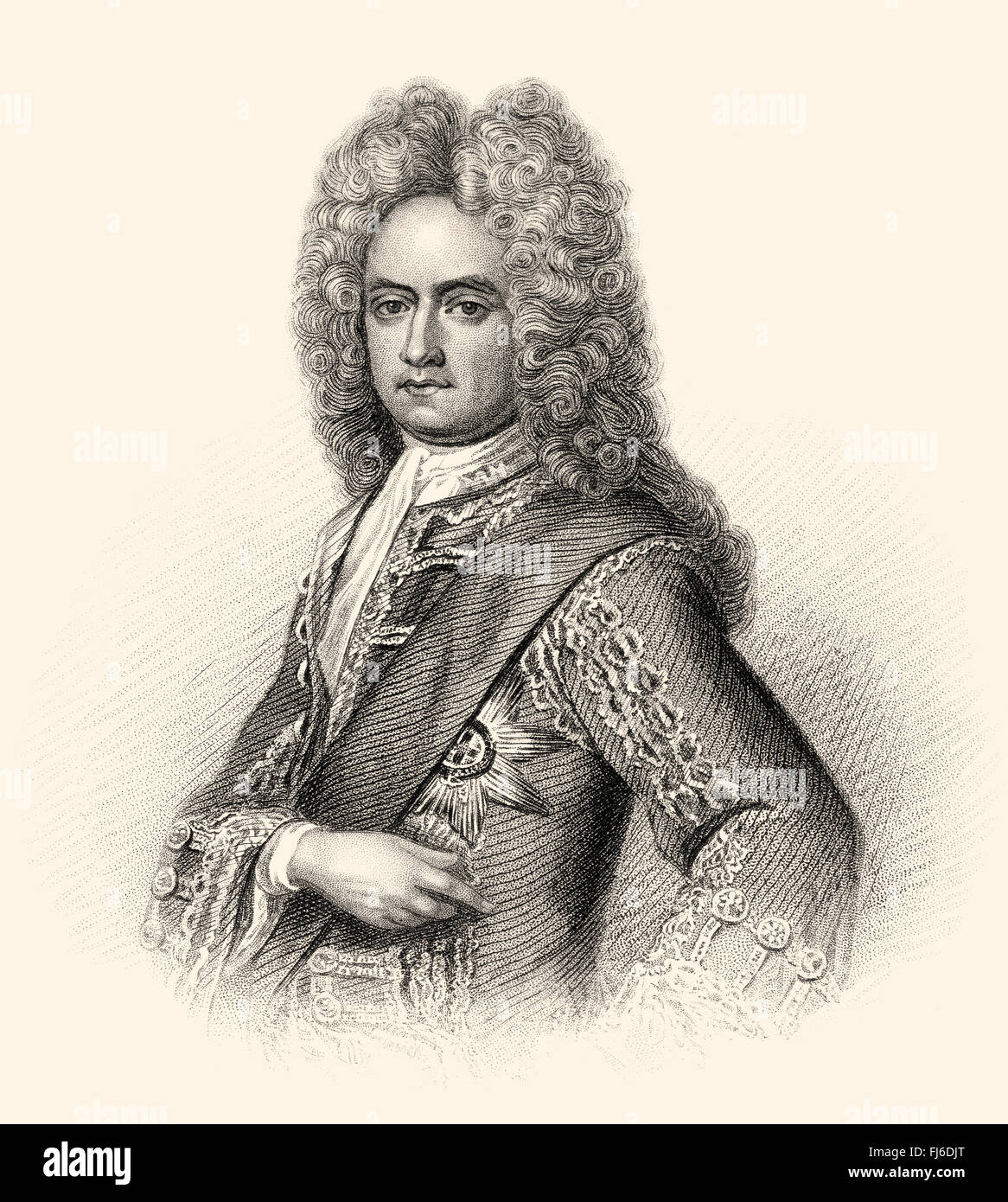 Charles Mordaunt, 3° Conte di Peterborough e 1° Conte di Monmouth, 1658-1735, un nobile inglese e leader militare Foto Stock