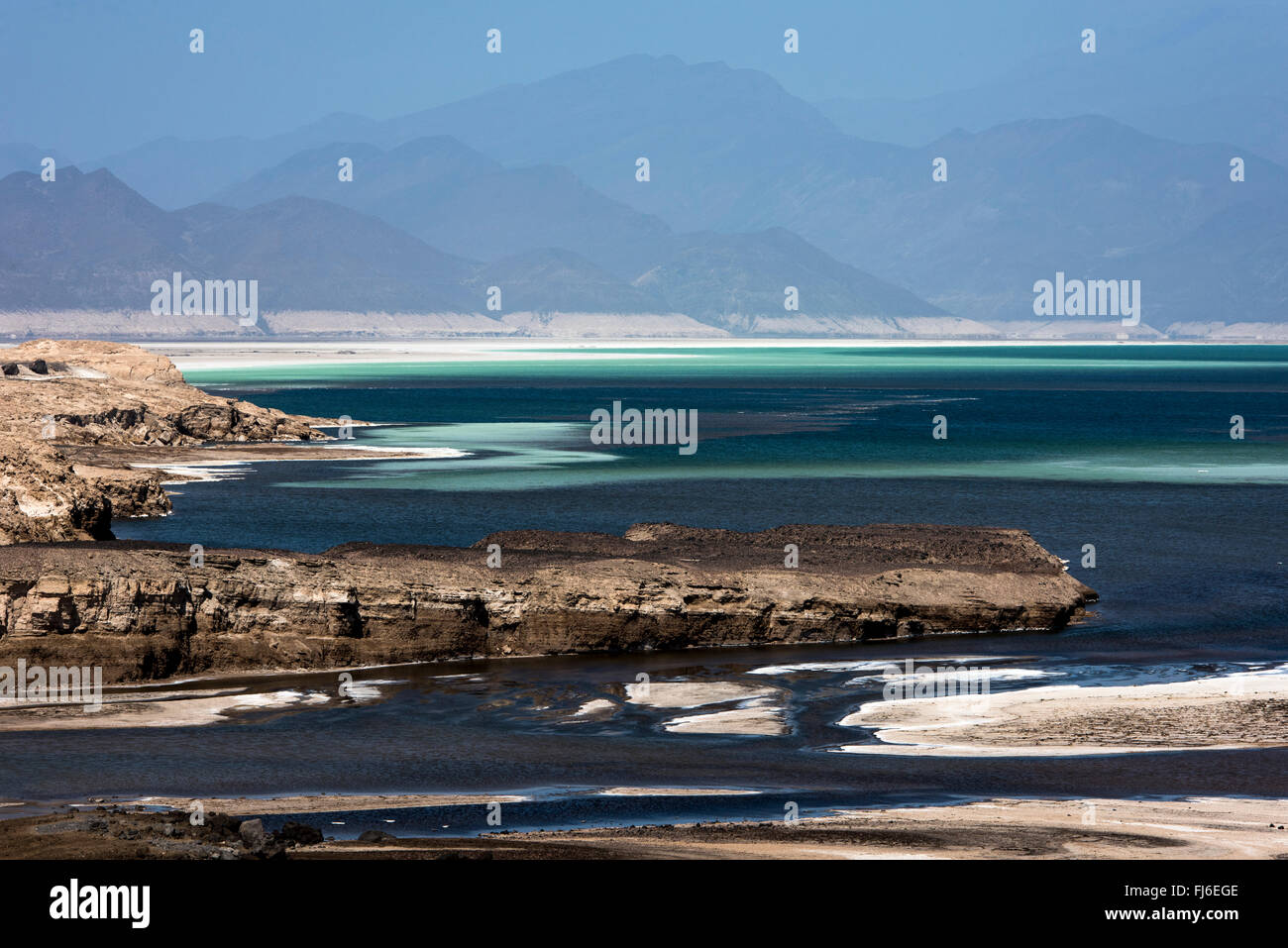 Riserva di sale il Lago Assal, Gibuti, Africa Foto Stock