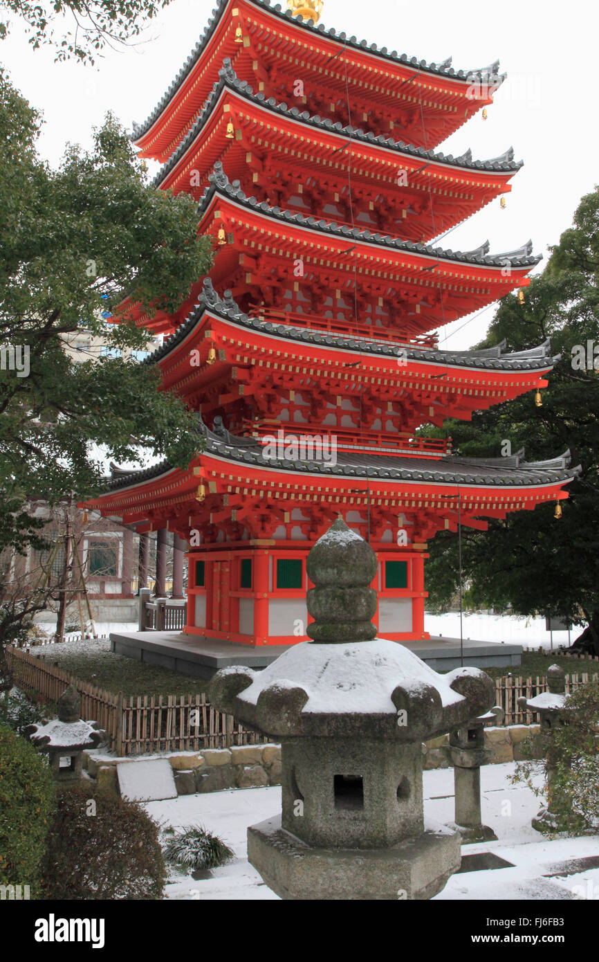Giappone, Fukuoka, Tempio Tochoji, a Pagoda, Foto Stock