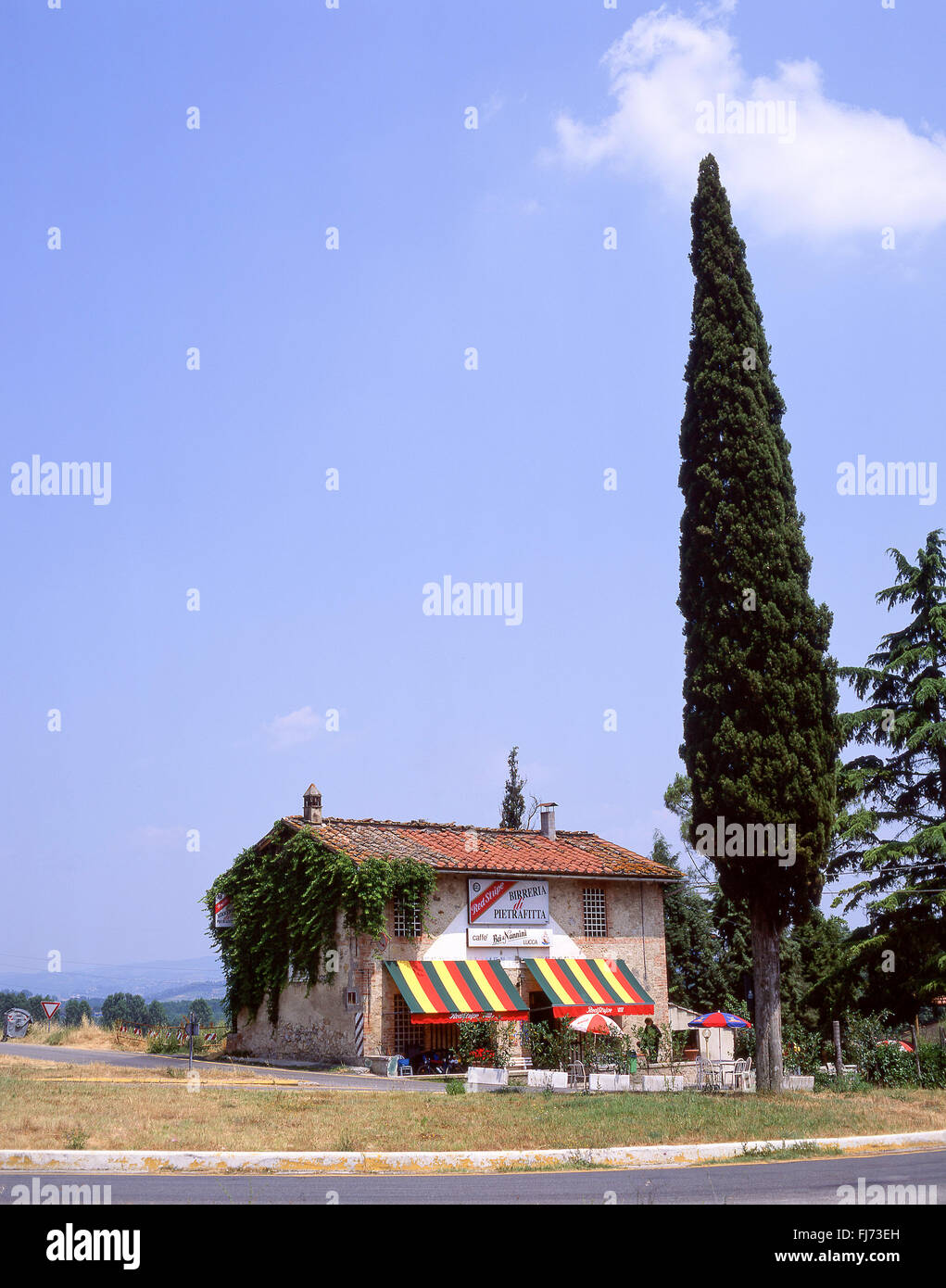 Piccolo ristorante rurale vicino a Lucca e provincia di Lucca, Regione Toscana, Italia Foto Stock