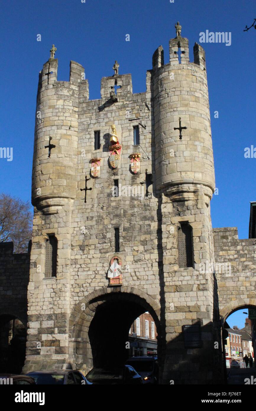 Bootham Bar - Gate leading in York Foto Stock