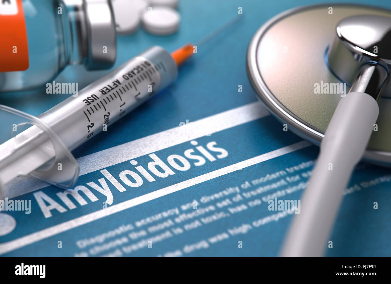 Diagnosi - amiloidosi. Concetto medico. Foto Stock