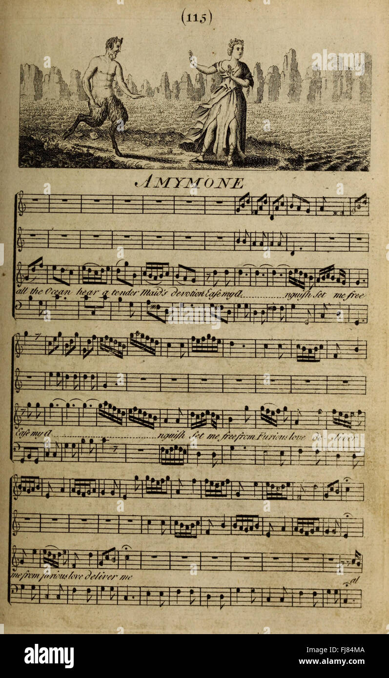 Calliope o English Harmony, una raccolta di celebri canzoni inglesi e scozzesi, impreziosita da disegni che riflettono il soggetto di ogni canzone Foto Stock