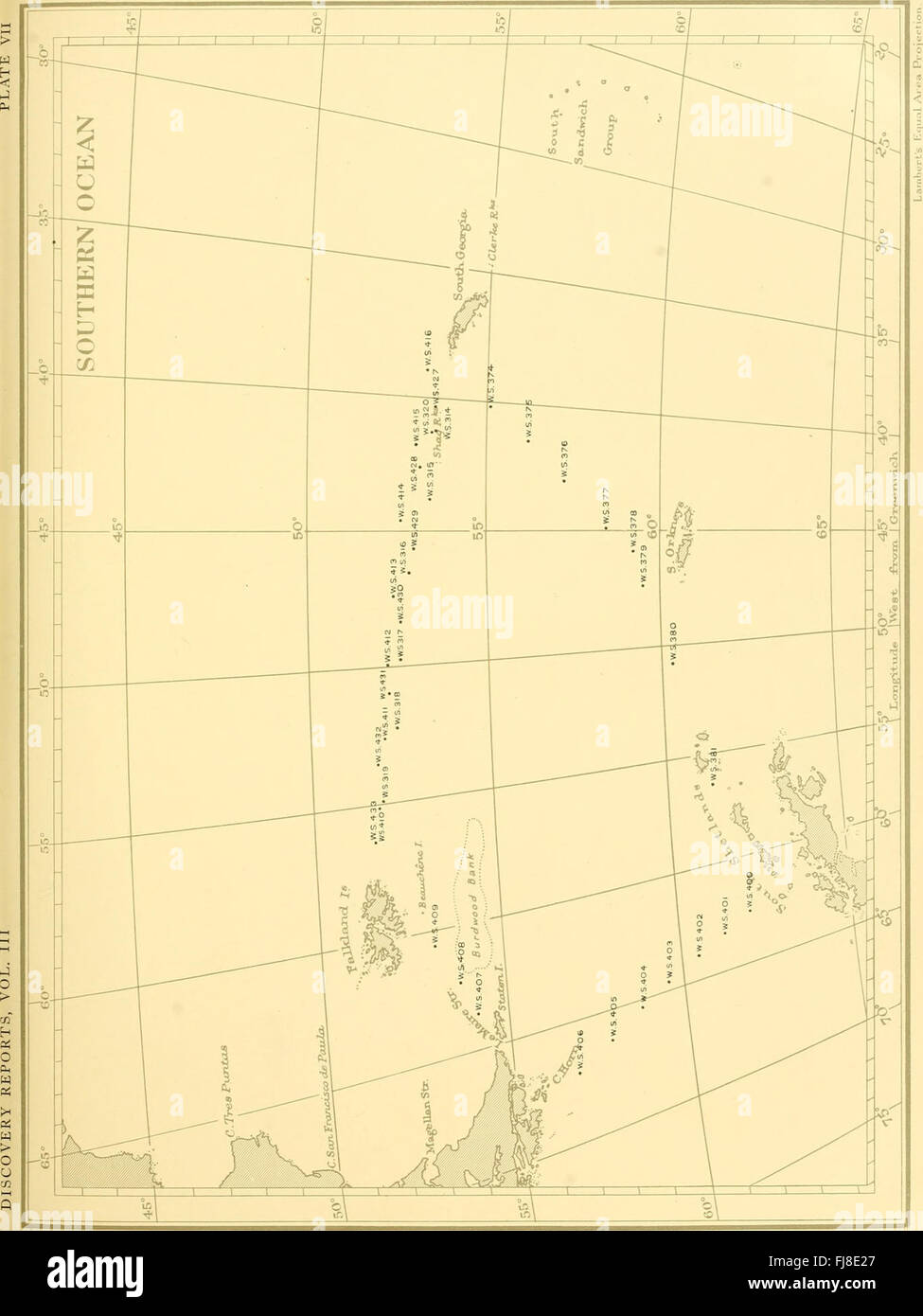 I 1932 Discovery Reports, una raccolta di rapporti scientifici della spedizione Discovery, forniscono preziose informazioni sulla ricerca dei primi anni del XX secolo sulle regioni polari. Questi rapporti, con osservazioni dettagliate, illustrazioni e dati, hanno contribuito in modo significativo alla comprensione dell'Antartide. Foto Stock