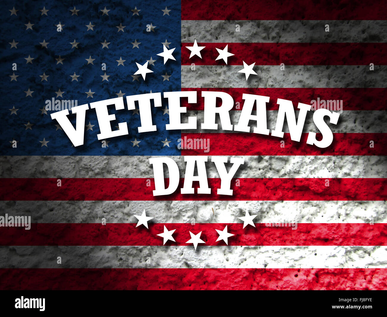 Giornata dei veterani usa carta con bandiera americana stile grunge background Foto Stock