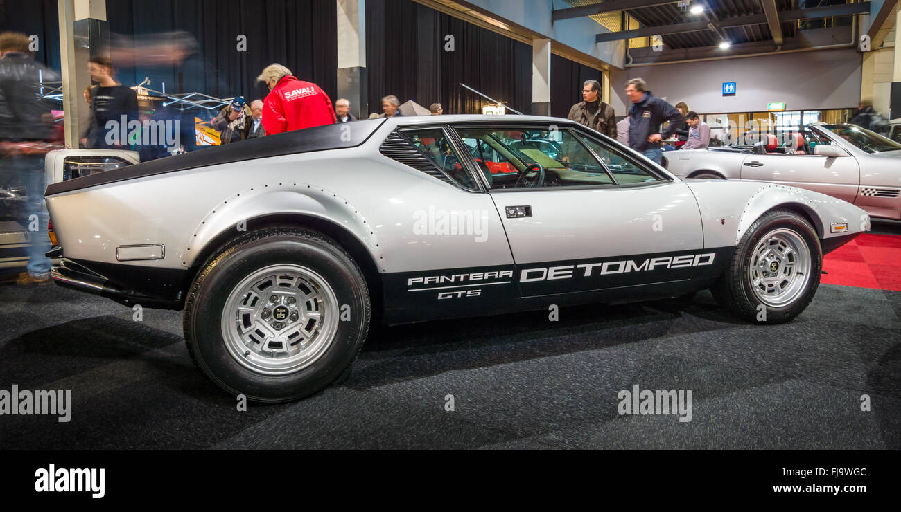 Auto sportiva De Tomaso Pantera GTS, 1973. Foto Stock