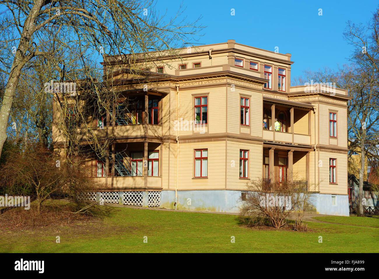 Ronneby, Svezia - 26 Febbraio 2016: la villa italiana è un patrimonio storico edificio dal 1881, costruita per ospitare gli ospiti ricco Foto Stock