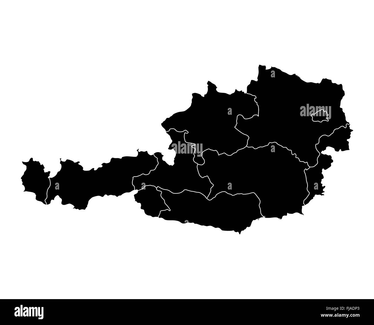 Mappa di Austria Foto Stock