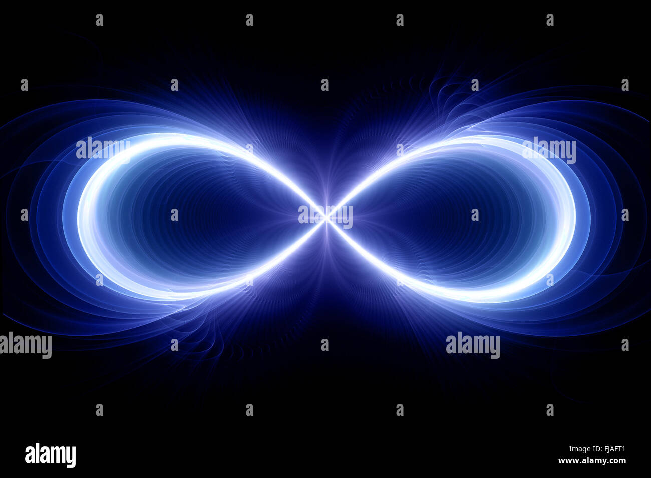 Segno d'infinito, generato dal computer sullo sfondo di Fractal Foto Stock