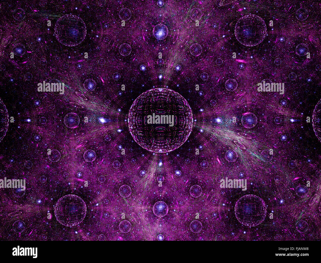 Sfera vibrante, generata dal calcolatore astratto sfondo di Fractal Foto Stock