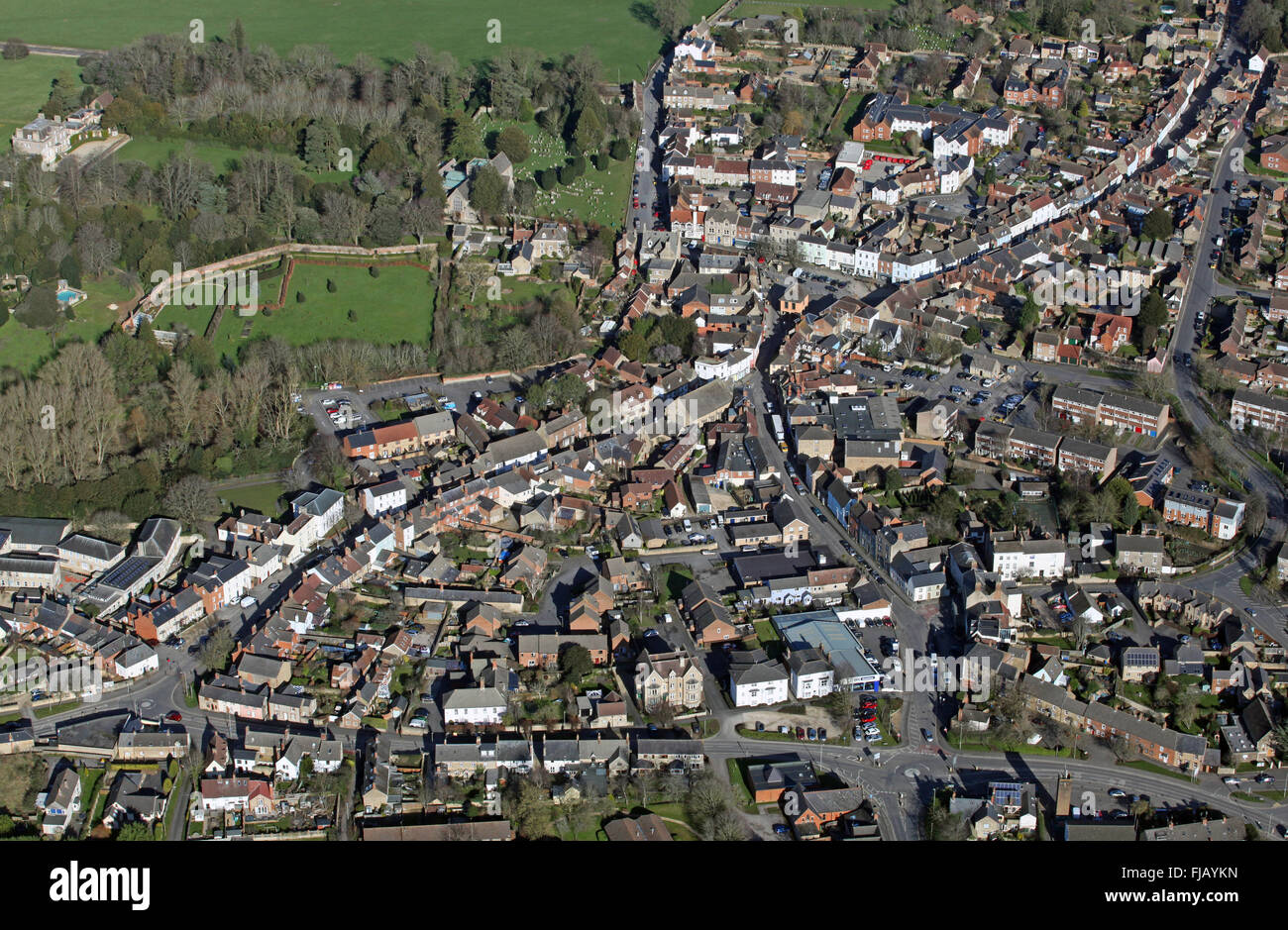 Vista aerea di Faringdon villaggio in Oxfordshire, Regno Unito Foto Stock