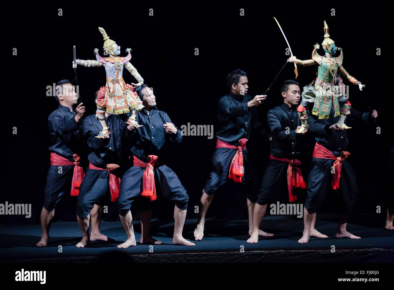 Musicisti al Joe Louis Puppet Theatre di Bangkok, Thailandia, Asia Foto Stock