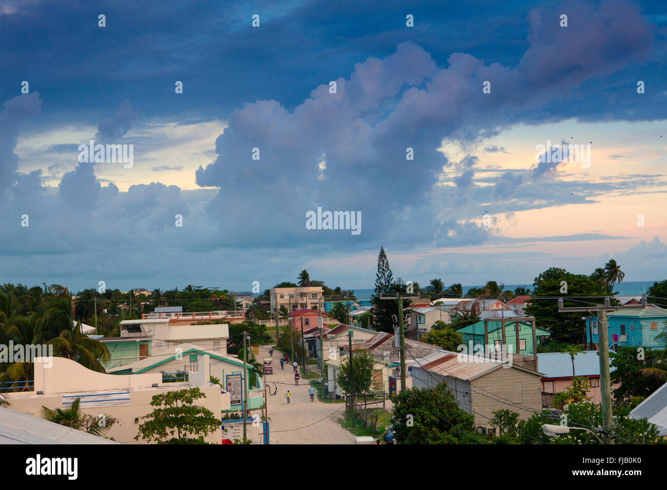 Caye Caulker town, Belize Foto Stock