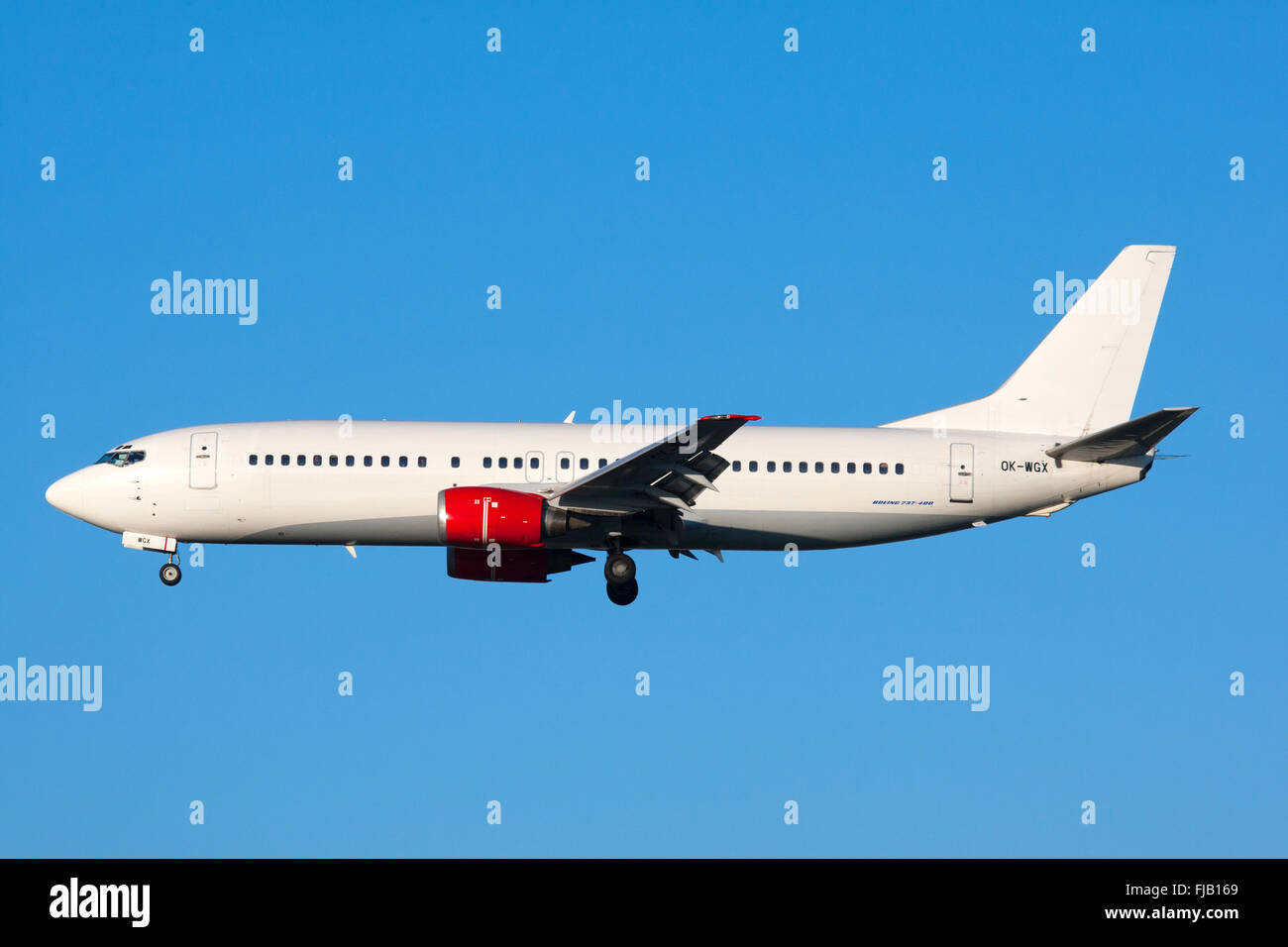 White Boeing 737 Foto Stock