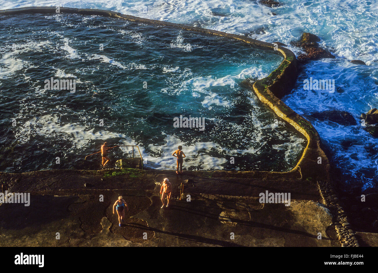 Piscina in La Maceta, El Golfo Valley,El Hierro, Isole canarie, Spagna, Europa Foto Stock