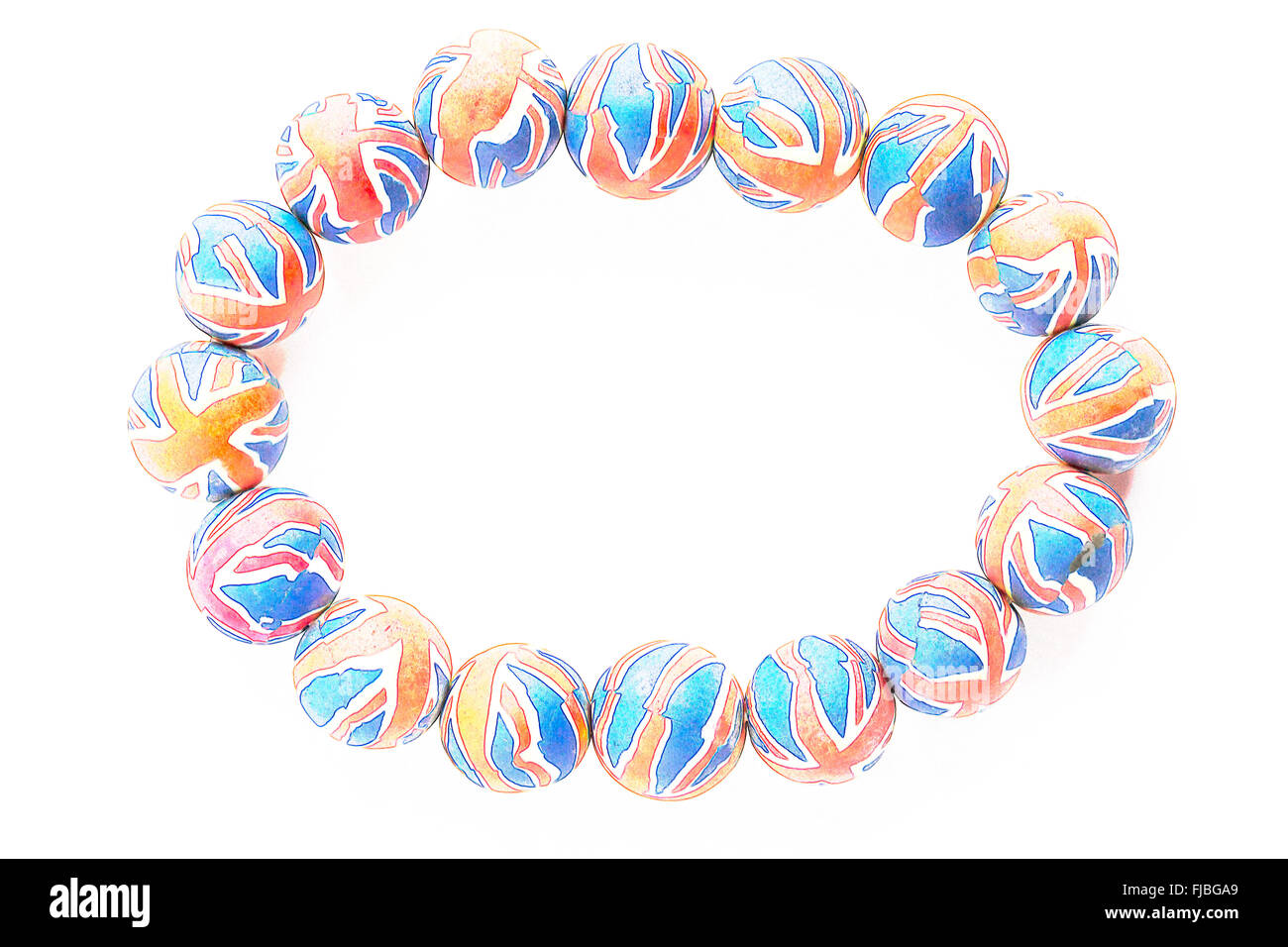 Bracciale con Union Jack isolati su sfondo bianco Foto Stock