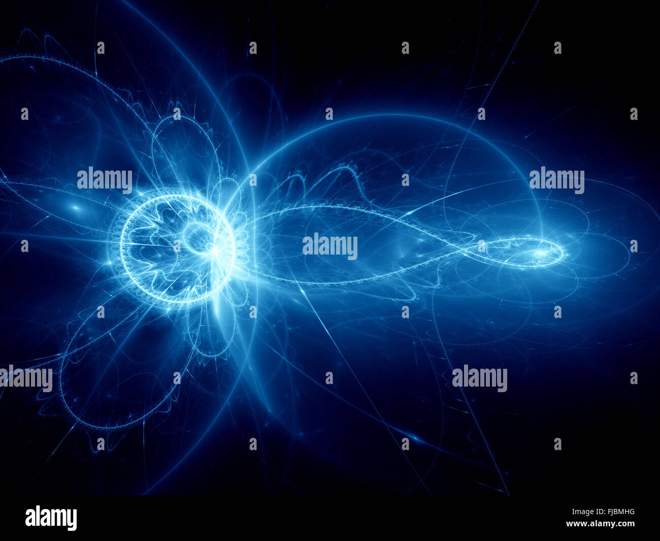 Blu brillante fantasia di sfondo spazio computer generated fractal Foto Stock