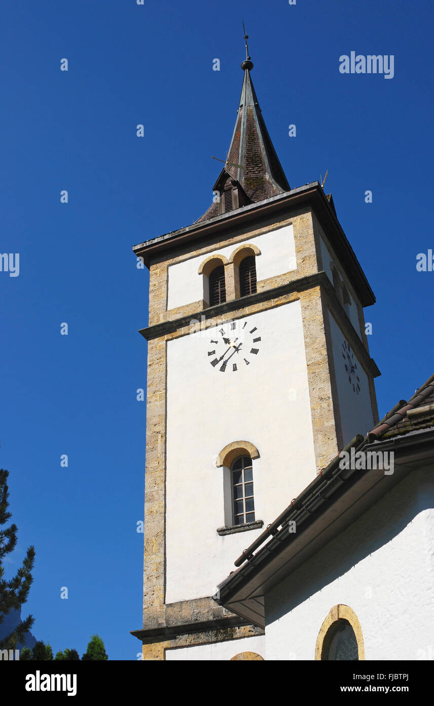 Chiesa di Grindelwald, Oberland bernese, Svizzera Foto Stock
