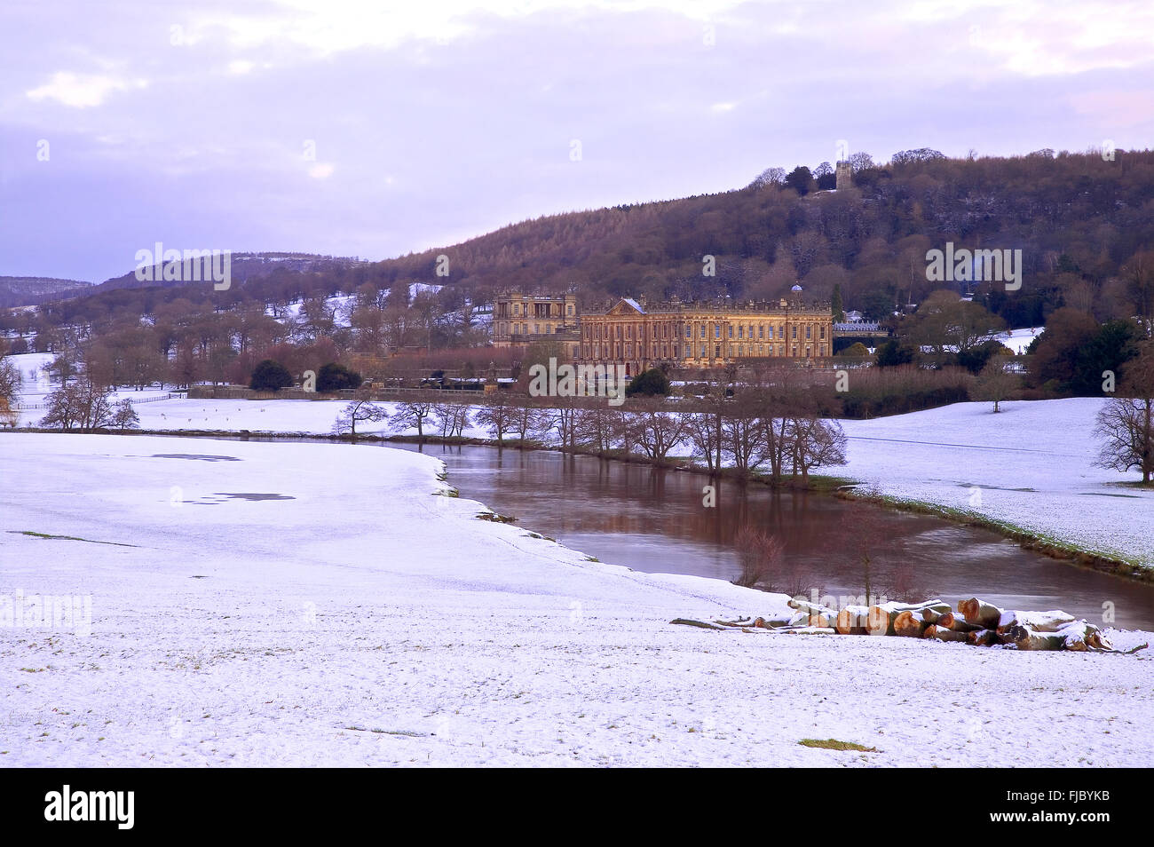 Chatsworth House Derbyshire Peak District Foto Stock