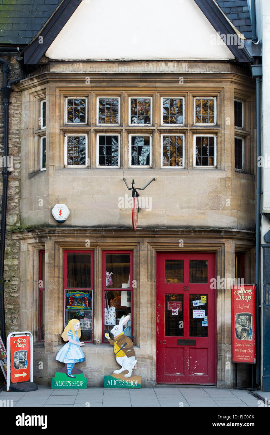 Alices Shop. Il Alice nel Paese delle Meraviglie Shop, Oxford, Inghilterra Foto Stock