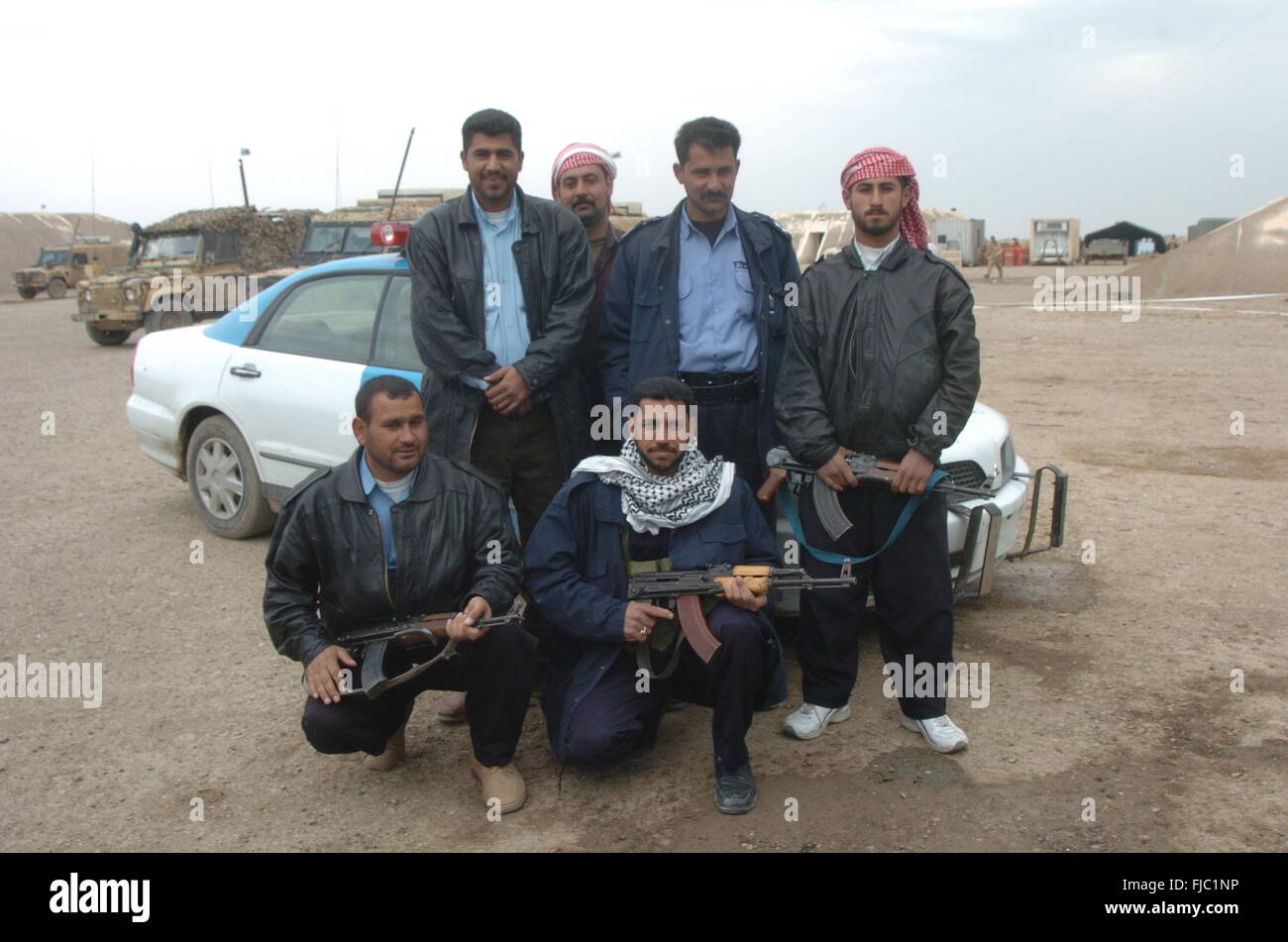 Il Welsh guards battel gruppo su vi tour of duty in Iraq 2004. esse sono state pubblicate appena fuori al lato Arhmar in Iraq meridionale. e incluse bom arma di smaltimento trova e pattuglie di sicurezza.erano lì 2004/2005 op telic 5. Foto Stock