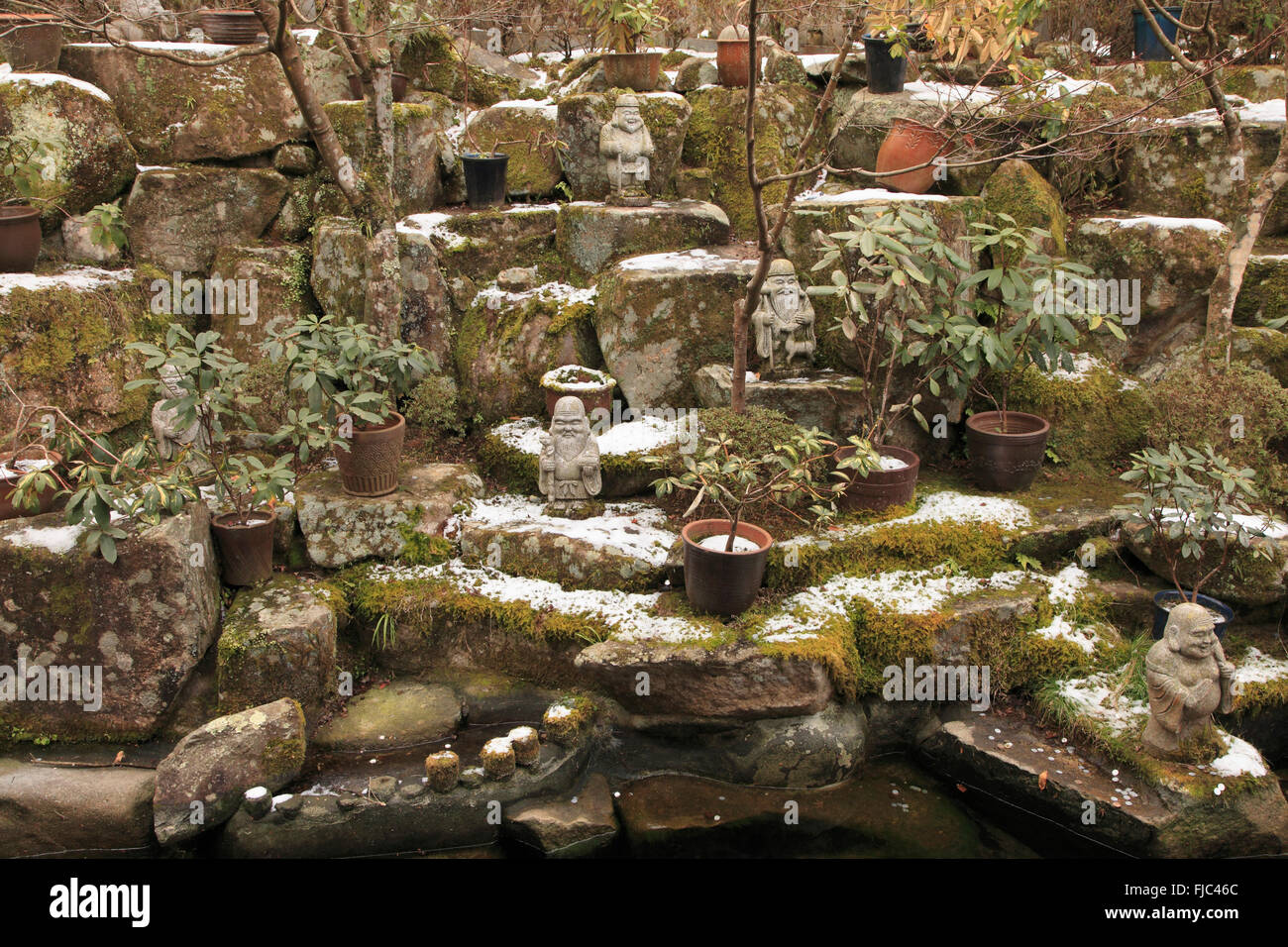 Giappone, Miyajima, Daisho-nel tempio, il giardino, Foto Stock